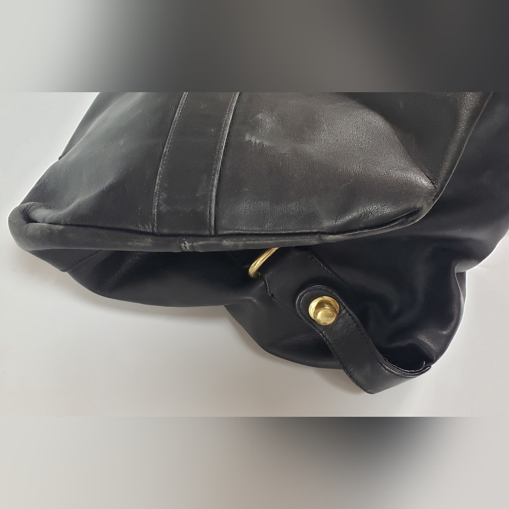 Coach Vintage Cabin Bag Black Leather with Brass Hardware Travel Bag Wee… - Picture 15 of 16
